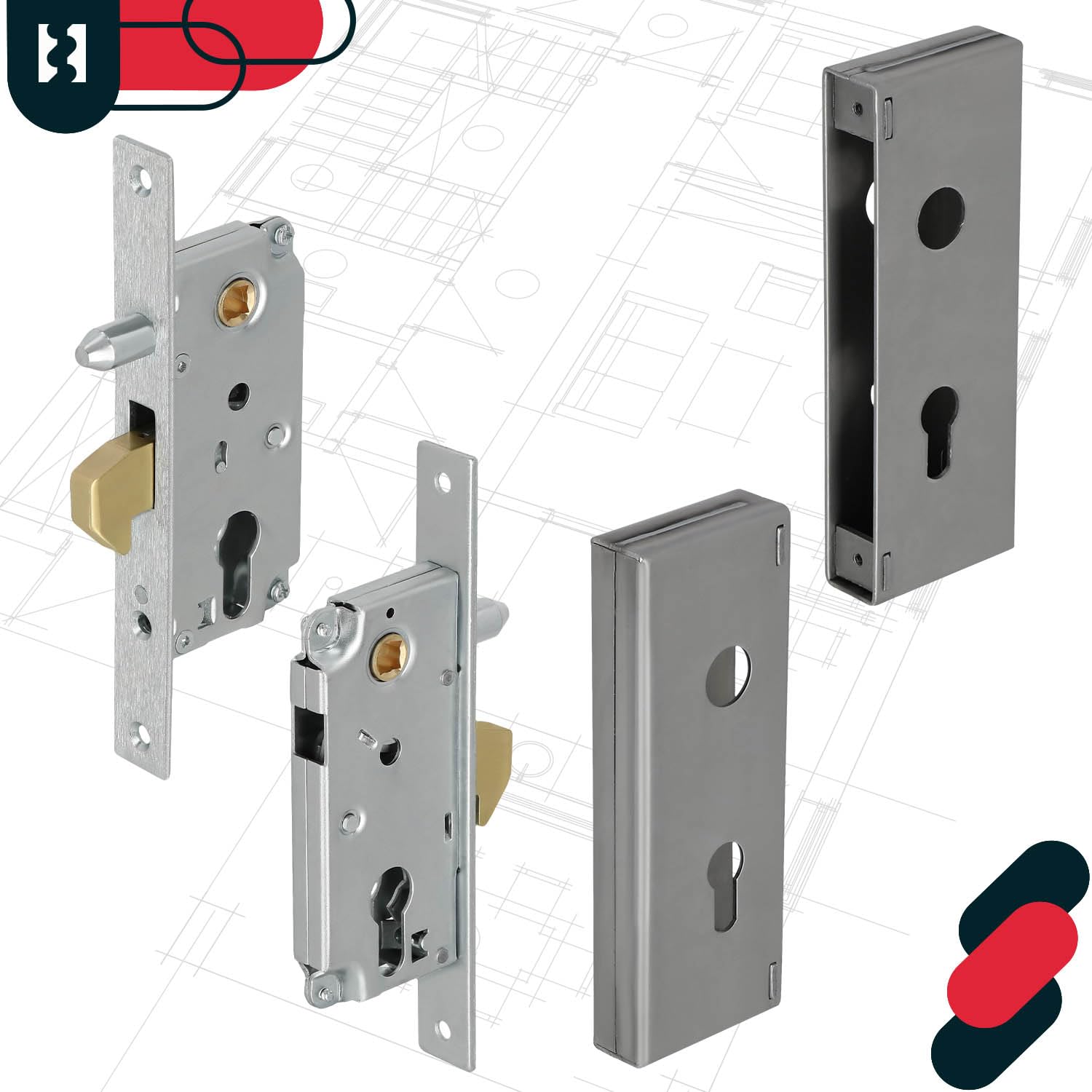 KOTARBAU Hook lock, sliding gates, mortise lock, 72/30, sliding